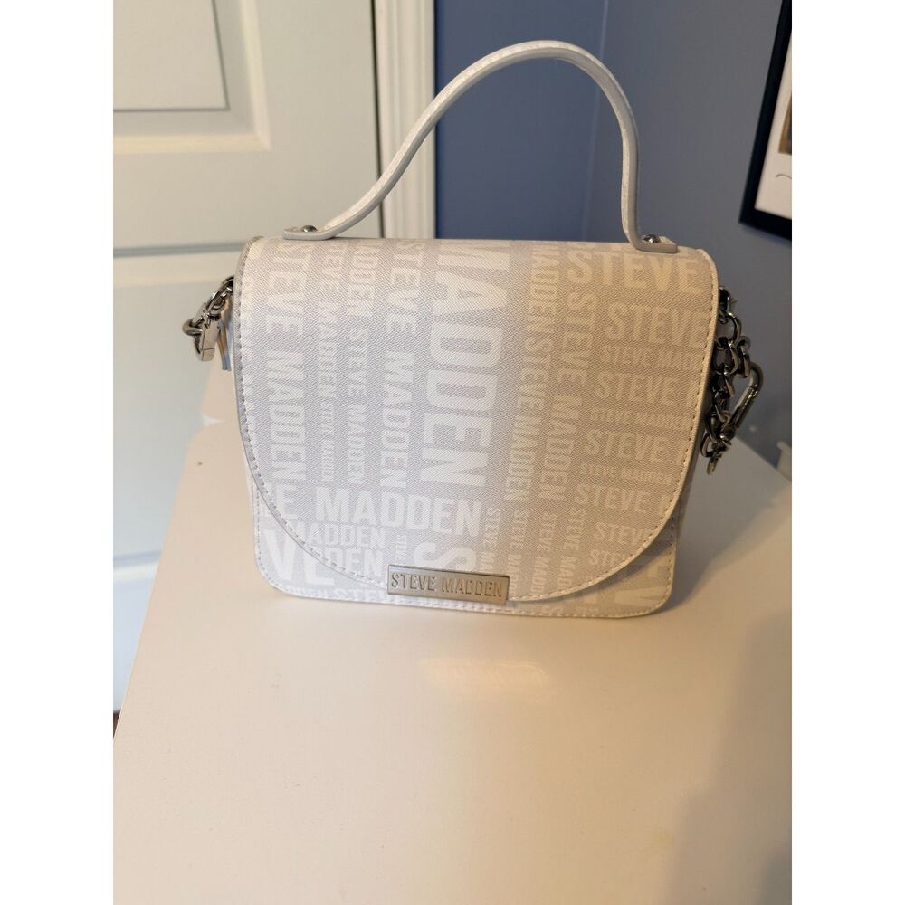 Steve Madden White Crossbody Bag with Chain Strap